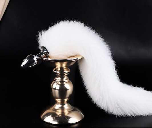 Faux Fox Tail with Stainless Steel Anal Plug