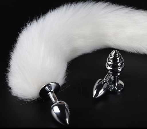 Faux Fox Tail with Stainless Steel Anal Plug